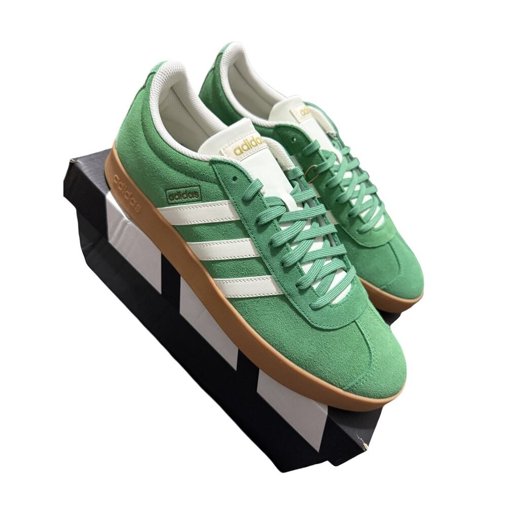 Adidas VL Court 2.0 Athletic Casual Green Trainers Men Size 11.5